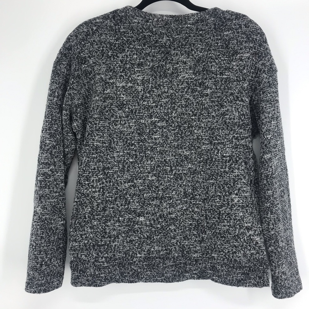 Zara W/B Collection Mixed Knit V-Neck Sweater with Brooch Black/White Size L - Picture 8 of 10